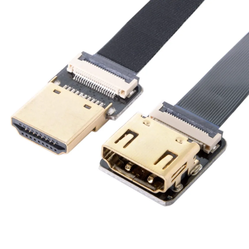 

FPV HDMI-Compatible A Male to Female FPC Flat HDMI-Compatible Cable for HDTV Multicopter Aerial Photography