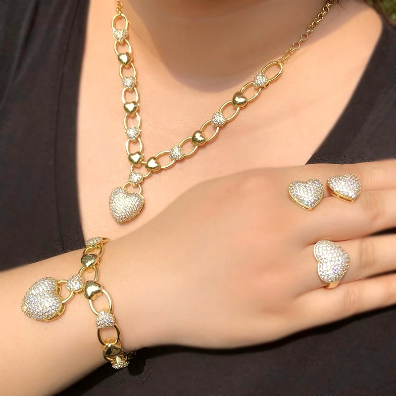 Мода большой стильный элегантный кулон &quotСердечко&quot &amp браслет Высокое