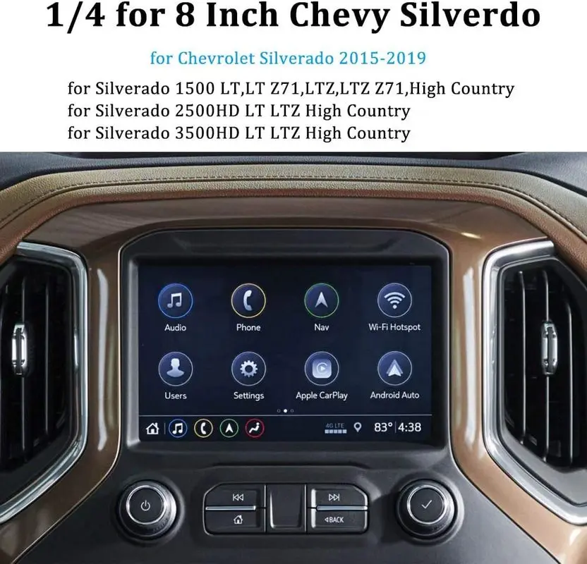 8 inch tempered glass for chevy silverado colorado suburban tahoe 2015 2016 2017 2018 2019 screen protector 1500 ld 2500hd free global shipping