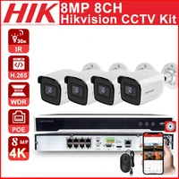 hikvision 8mp cctv kit 4k poe ip camera ds 2cd2085g1 i poe 8ch 4k ds 7608ni k28p app p2p video survillance system poe nvr kit
