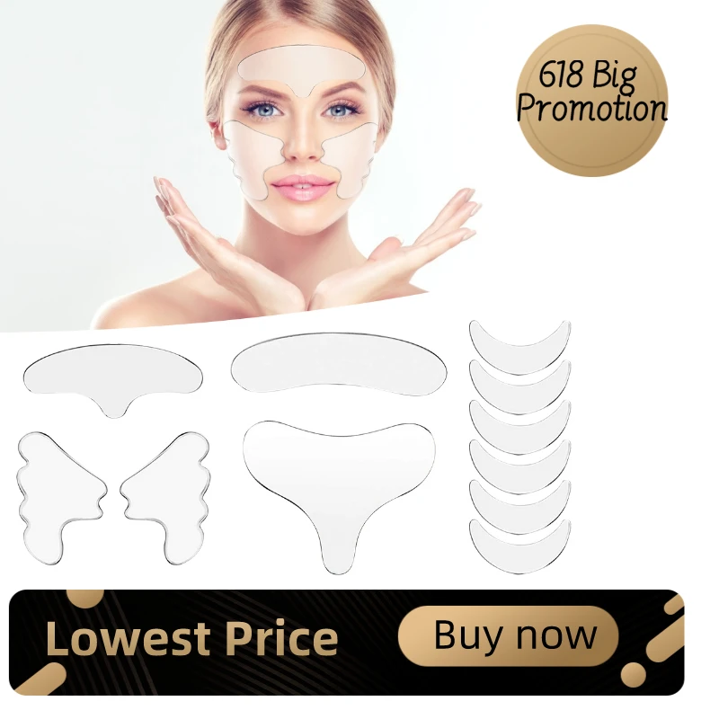 Многоразовые силиконовые наклейки Наклейка на лоб против морщин для лица и шеи 11