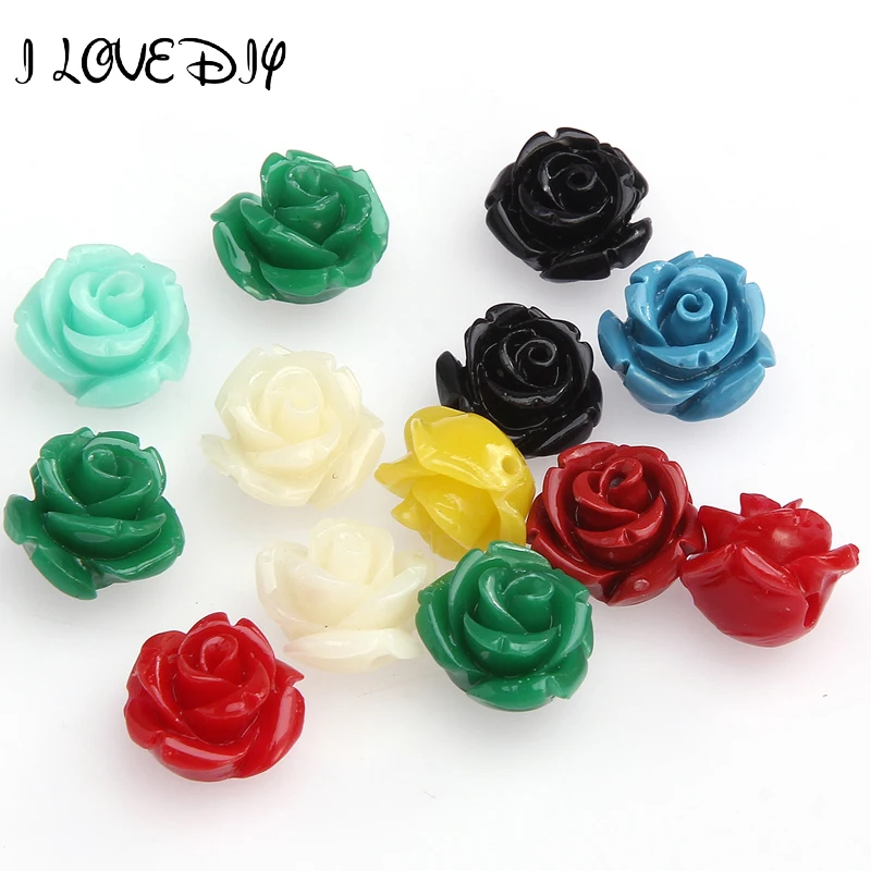 10 pcs /lot Rose Flower Coral Resin Spacer Beads for Jewelry Making 15mm fashion | Украшения и аксессуары