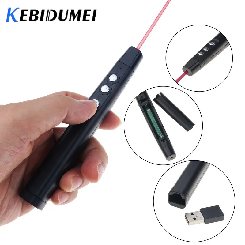 Беспроводные презентеры kebidu 2 4 ГГц красные Лазерные указки ручка USB-приемник