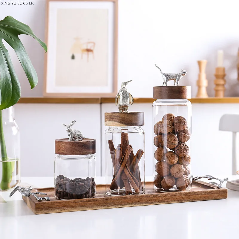 

Glass Sealed Jar with Lid, Candy Jar, Kitchen Food Storage Bottle, Household Coffee Beans, Lead-free Glass Storage Jar, Tea Box