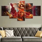 Картина на холсте Hd, настенное искусство, 5 шт., Dota 2, модульное Современное украшение для дома, плакат для гостиной с рамкой