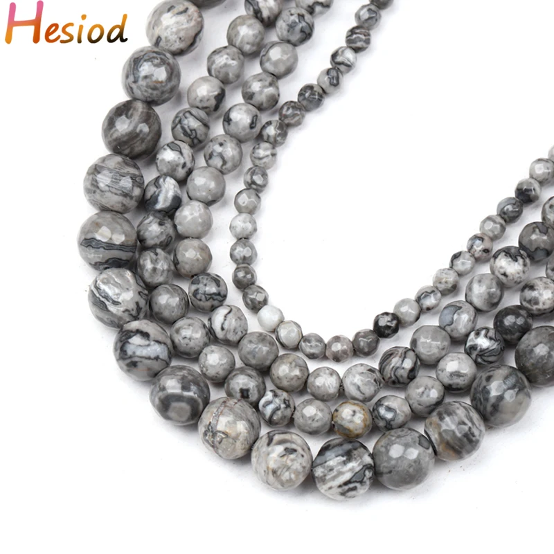 

DIY Round Natural Black White Stone Beads Loose Spacer Beads For Jewelry Making DIY Bracelets Accessories 4 6 8 10mm