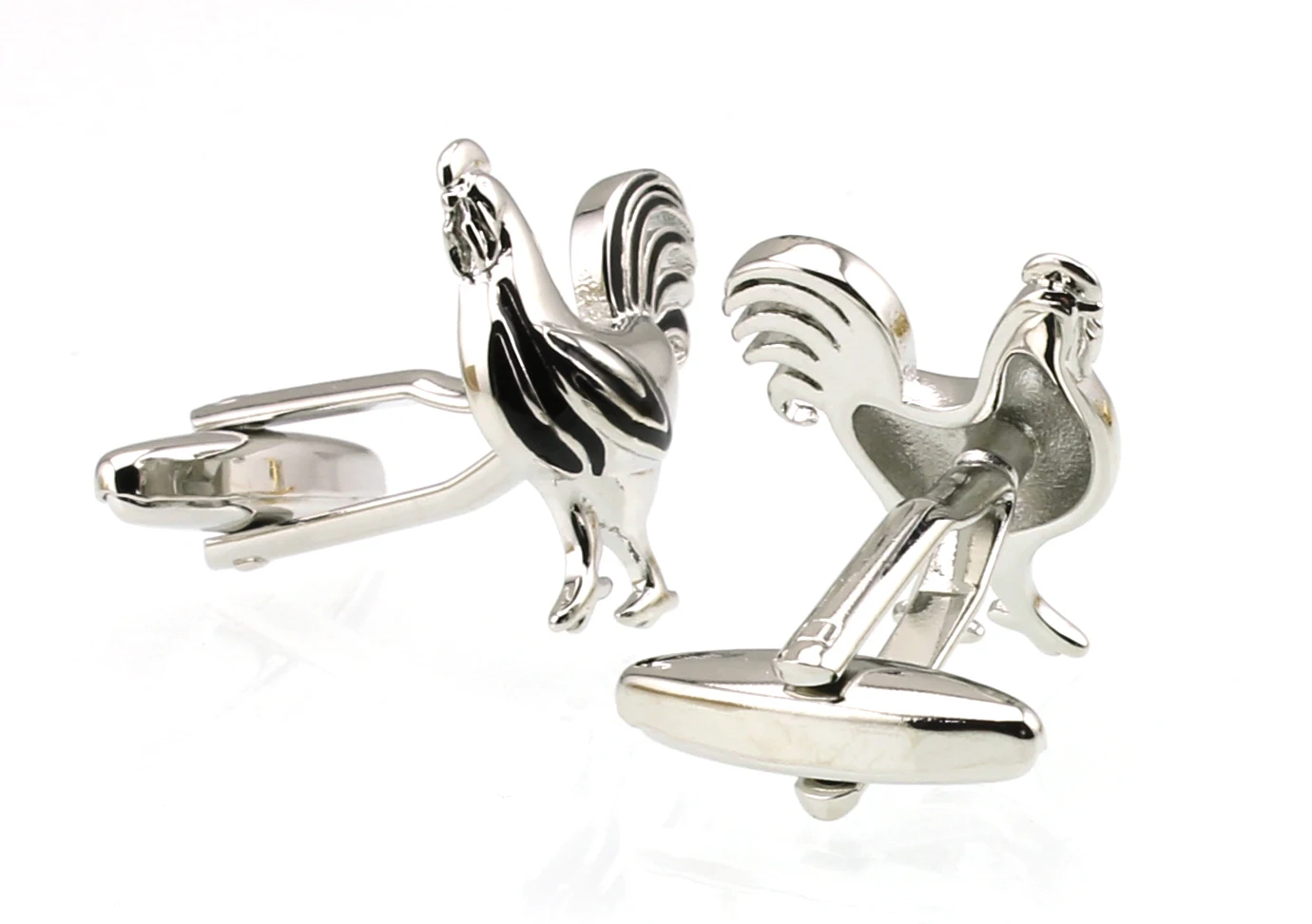 Мужские Запонки петушиные Серебристые черные запонки m4393 | Украшения и