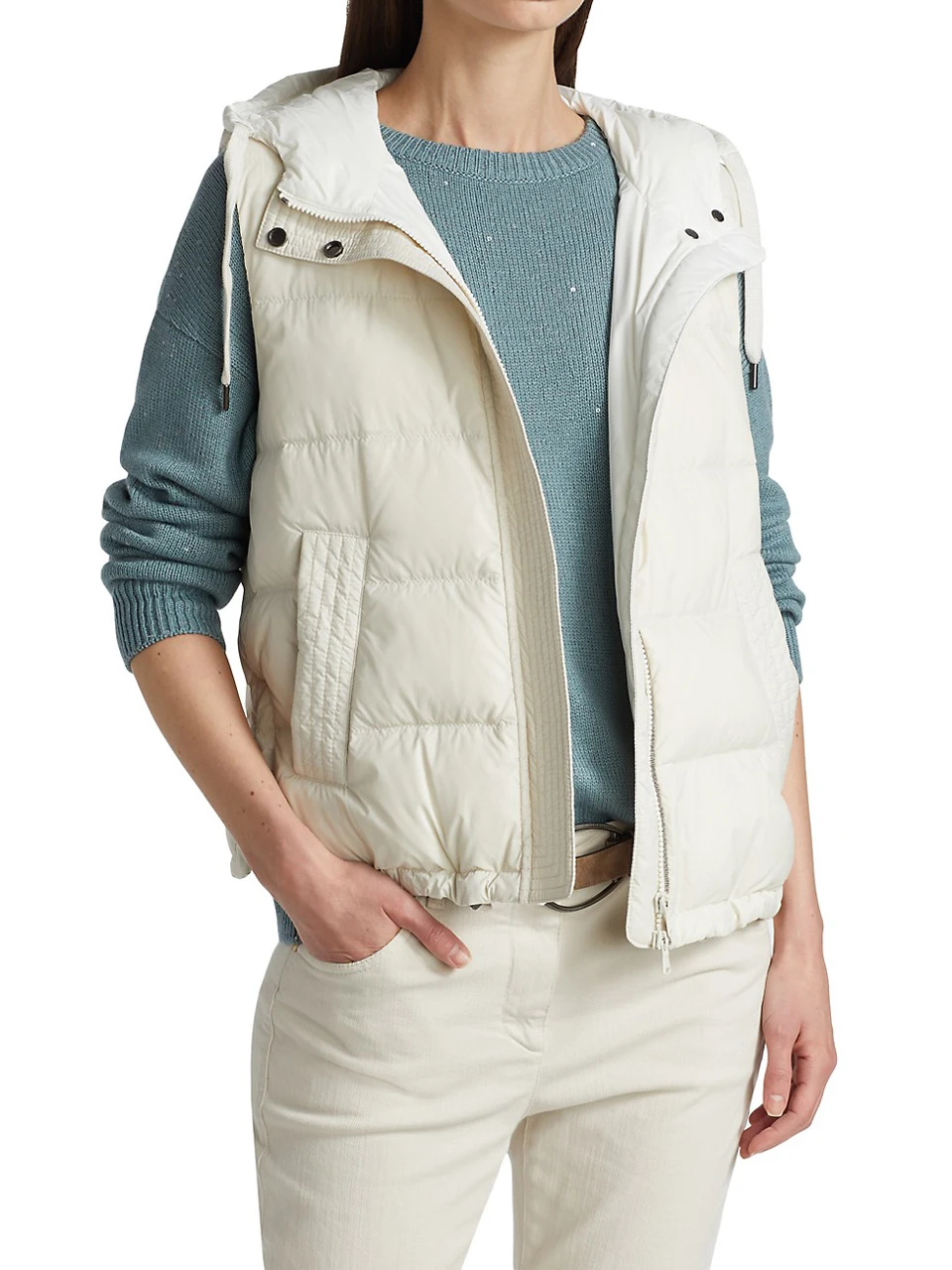 Duck Down Jacket Women Plus Size Waistcoat Puffer Jacket Winter Warm Outwear Down Padded Hooded Coat Zip Up Sleeveless Down Vest