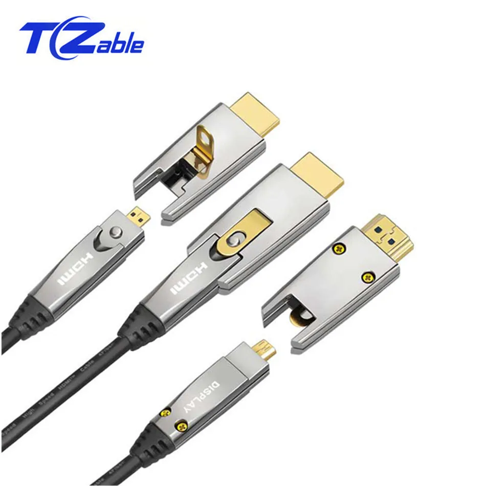 Волоконно оптический кабель HDMI Micro 2 0 4K 60 Гц 3D в 1 кабели из оптического волокна для