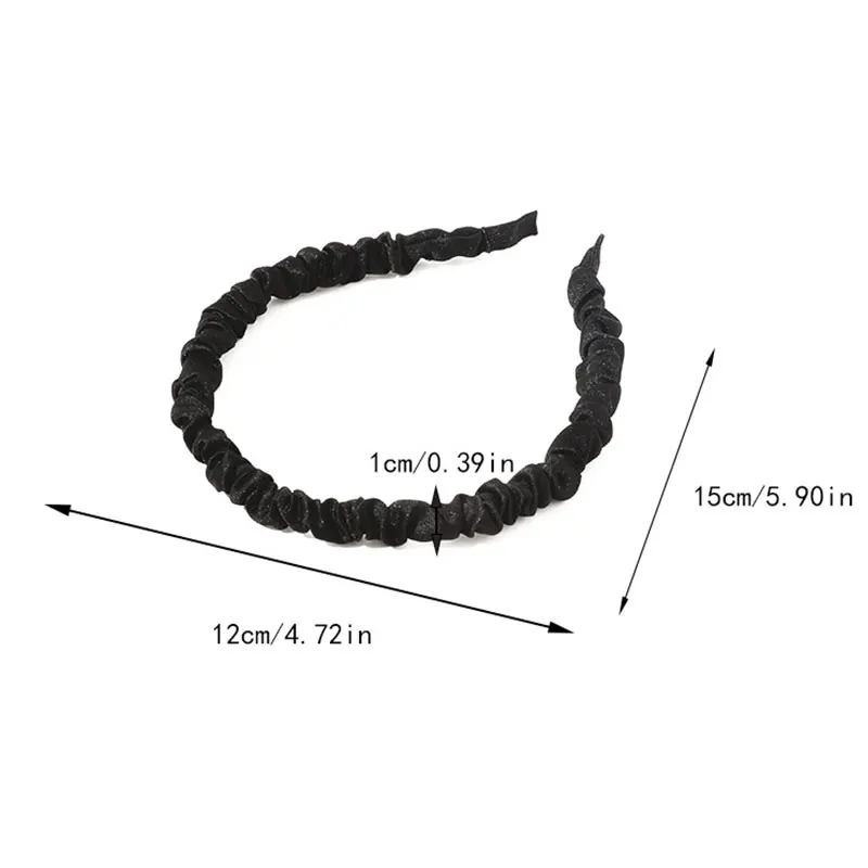 

Satin Candy Color Ruched Hair Hoop For Girls Pleated Bubble Headbands Fashion Hair Accessories Sweet Non-slip Head Hoop