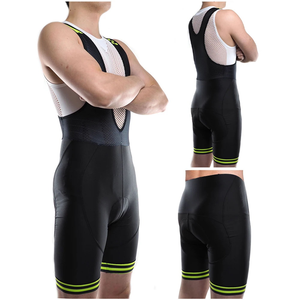 Велосипедная трикотажная флуоресцентная зеленая мужская одежда с коротким