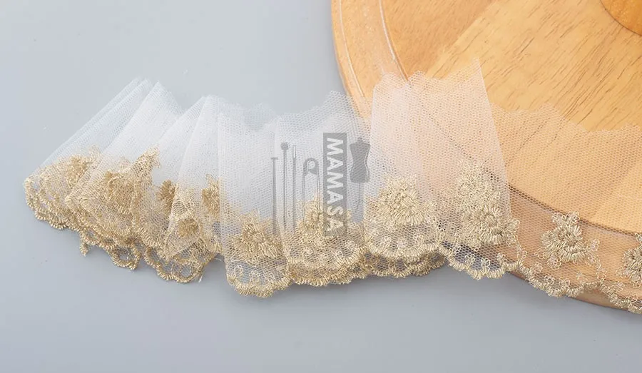 2 ярдов/5 7 см кружево из золотых нитей сетка вышивка одежда аксессуары изысканный
