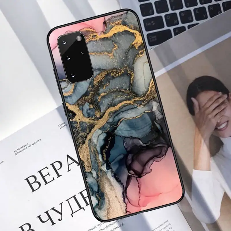 

Dark Blue Marble Pattern Phone Case For Samsung galaxy S 7 8 9 10 20 edge A 6 10 20 30 50 51 70 note 10 plus