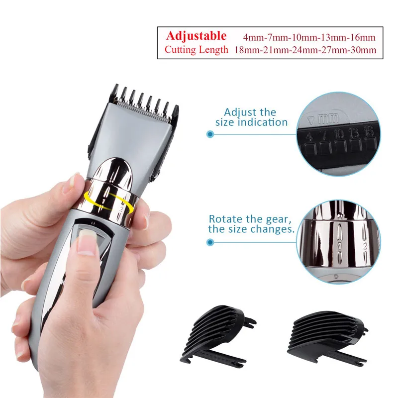 

Rechargeable Waterproof Hair Clipper Beard Electric Hair Trimmer Shaver Body Hair Mustache Shaving Trimmer Haircut 55