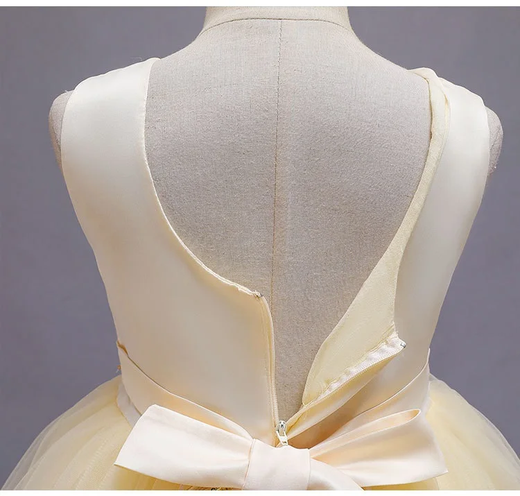 Платье для девочек высококачественное детское платье с аппликацией вышитыми