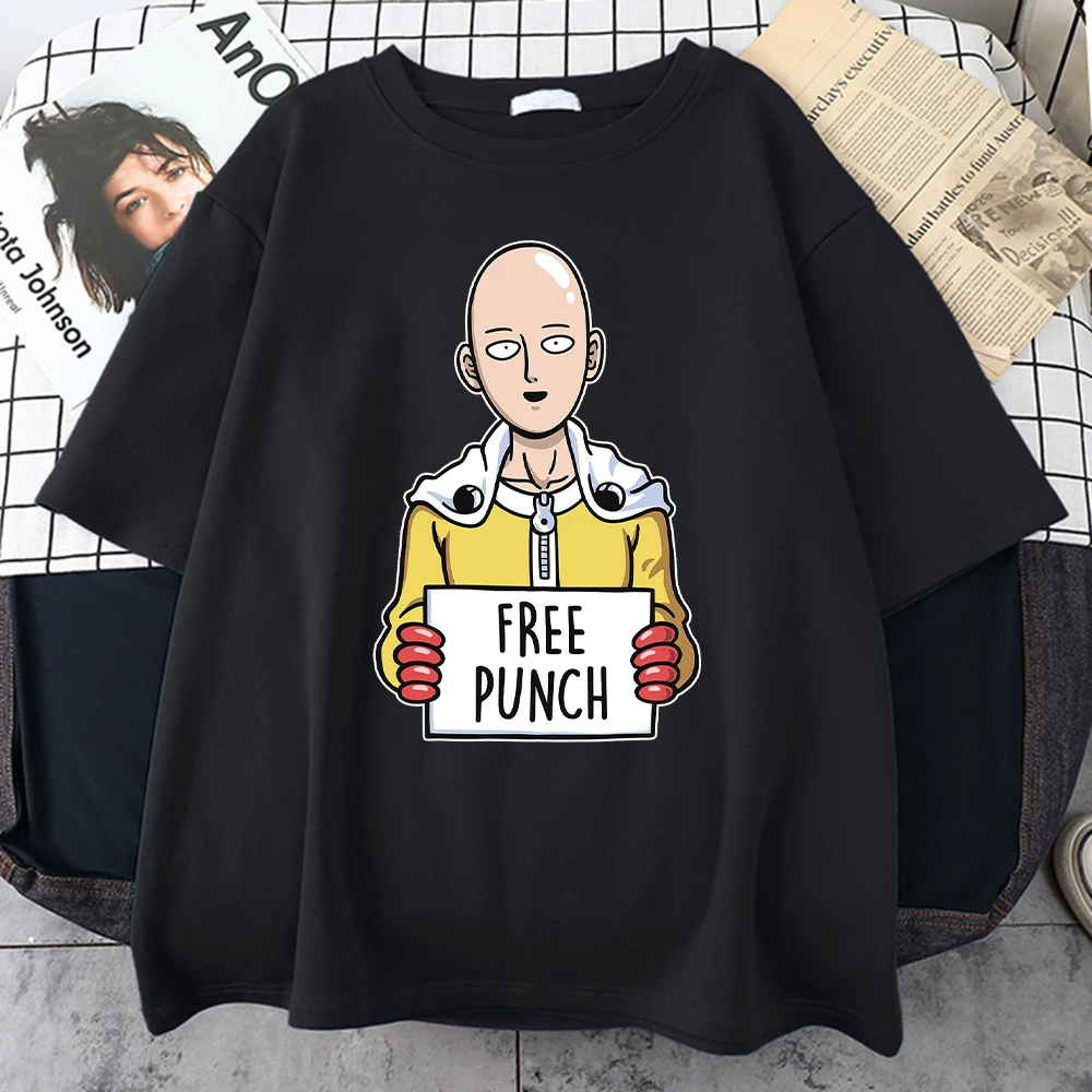 

Мужская футболка с японским аниме Сайтама с одним дыром, Мужская футболка в стиле панк с коротким рукавом, Мужская футболка, модная уличная ...