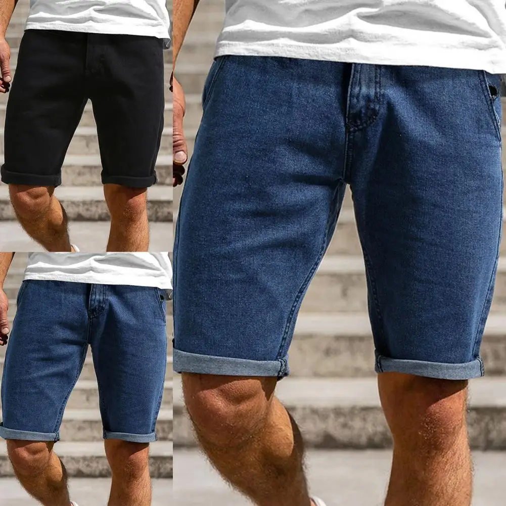 

Summer men's fashion shorts solid color knee-length summer mid-waist men's loose party shorts casual pants