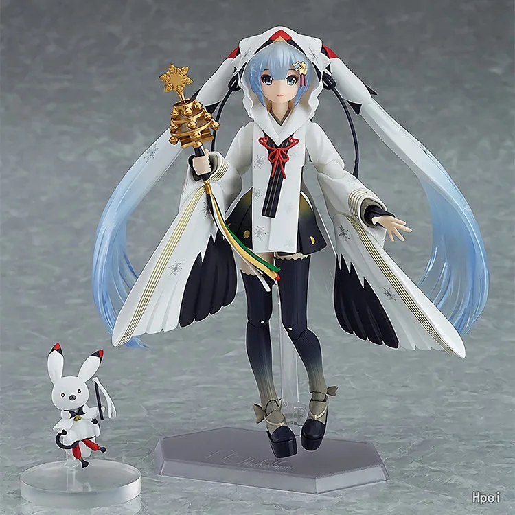 15CM FIGMA EX-045 Snow Hatsune Miku Crane Priestess Ver Anime PVC Action Figures toys figure Toys For Kids children gifts | Игрушки и