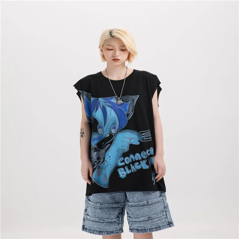 

Workout Clothes for Men Men Clothing Mens Tank Top Printed Vest The Letter 2021 New Vest Anime Before and After Printing