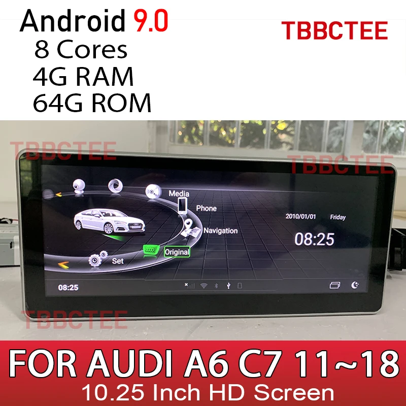 

Android 9.0 4GB 64GB For Audi A6 C7 2011~2018 MMI Car Multimedia Player Auto Radio GPS Navigation HD Touch Screen