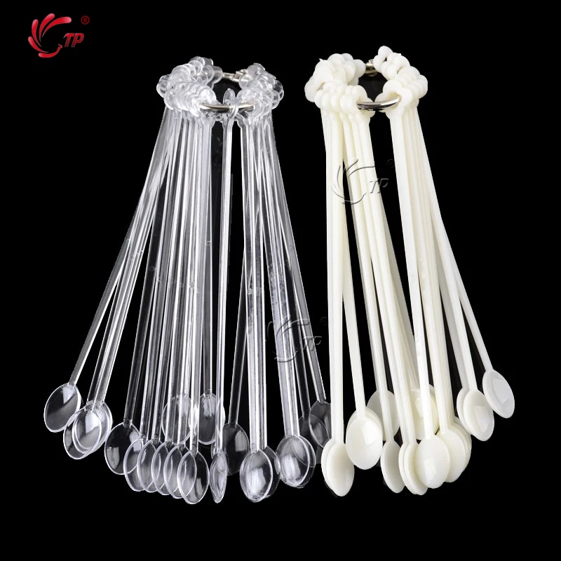 100 шт./компл. накладных ногтей мини ложка натуральный прозрачный отделениями для