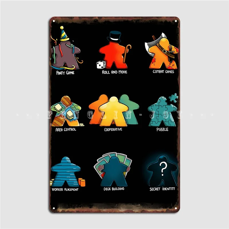 

Meeple Metal Plaque Poster Garage Decoration Living Room Cinema Living Room Custom Tin Sign Poster