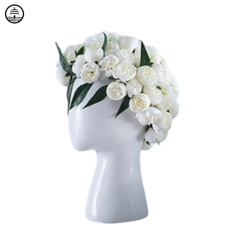 Модные домашний декор модель головы человека керамическая ваза для цветов