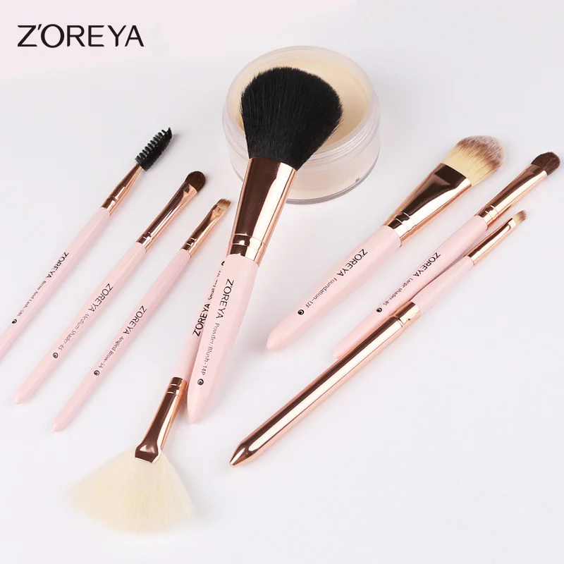 

Makeup Set Refreshing Artificial Hair 8 Wooden Handle Makeup Brush Set