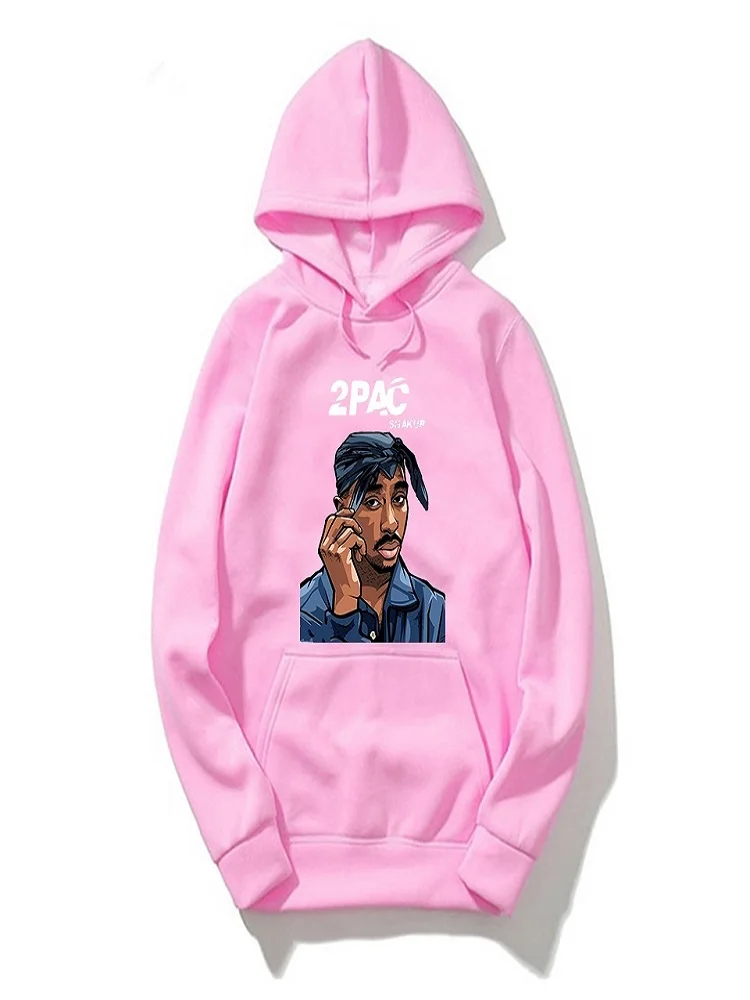Худи с принтом Rapper Tupac 2pac осенняя уличная одежда для мужчин и женщин модная