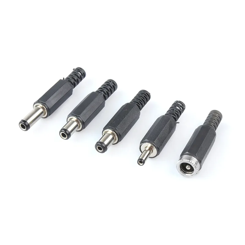 10PCS Male DC Power CCTV Coaxial Connector Black 5.5X2.1MM 5.5X2.5MM 3.5X1.35MM For Power Supply Connector