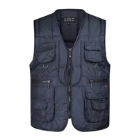zozowang 2021 solid new v neck zipper fashion keep warm multi pocket casual loose autumn winter waist men plus size 4xl vest men