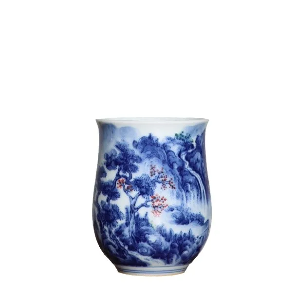 JingLin taza de cintura de sujeci&oacute;n maestro tibetano bajo el esmalte taza de paisaje colorido 150 cc-4