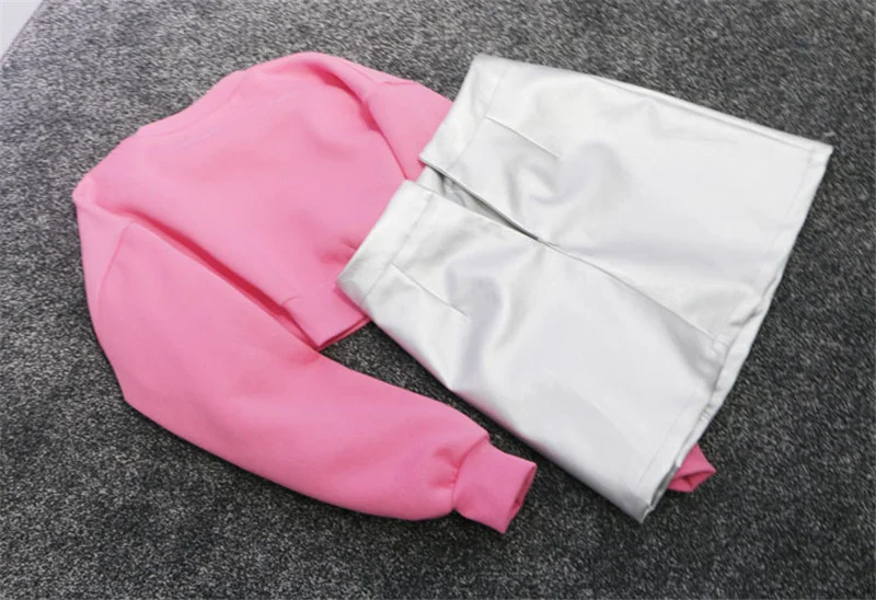 Женский костюм повседневный модный розовый свитер с рисунком кокосовой пальмы и