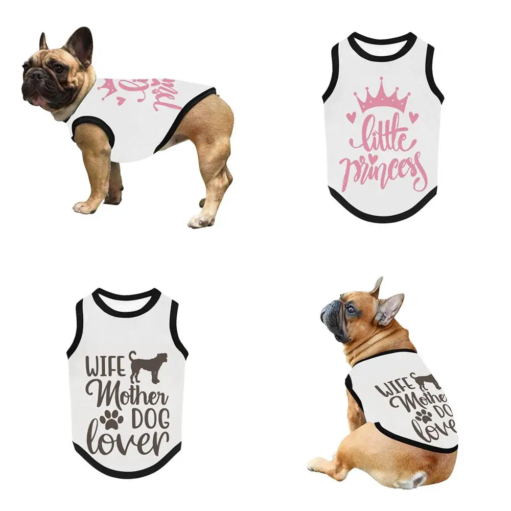 Майка для собак Топ домашних животных Одежда детей рубашка с рисунком собаки