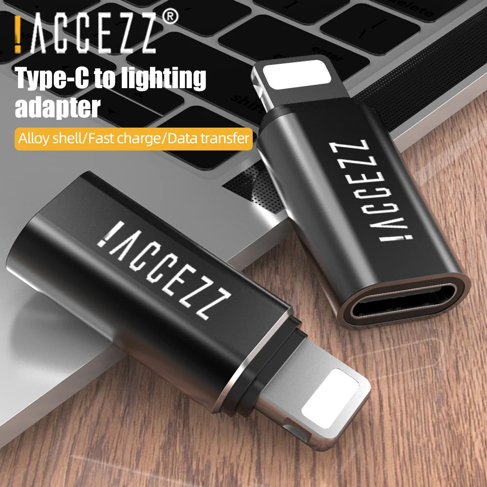 ! Мини адаптер USB OTG ACCEZZ переходник Type C Мама папа с подсветкой для Apple iphone X XS XR 8 7 Plus