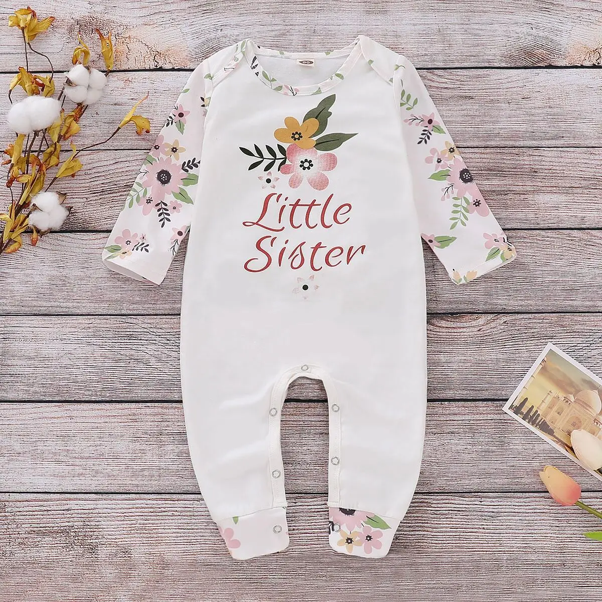 Baby Girls Clothes Long Sleeve Cotton Floral Printed Romper Jumpsuit 1PCS Outfit Kids Clothing for 0-24M | Детская одежда и обувь