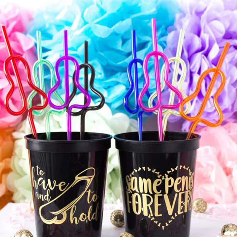 

5pcs funny straw Bride to be Wedding Cheeky Bridal Shower Bachelorette hen Party birthday bridesmaid Anniversary decoration Gift