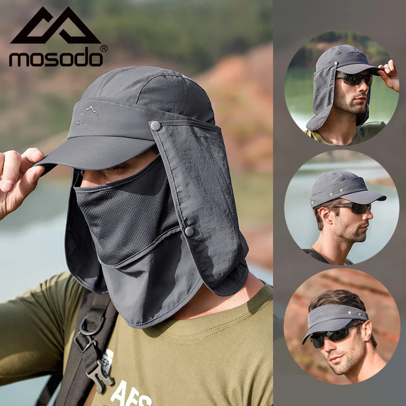 

Шляпа от солнца Mosodo, для улицы, пляжа, спорта, Походов, Кемпинга, летняя, с защитой от ультрафиолета, для защиты лица и шеи, многофункциональна...