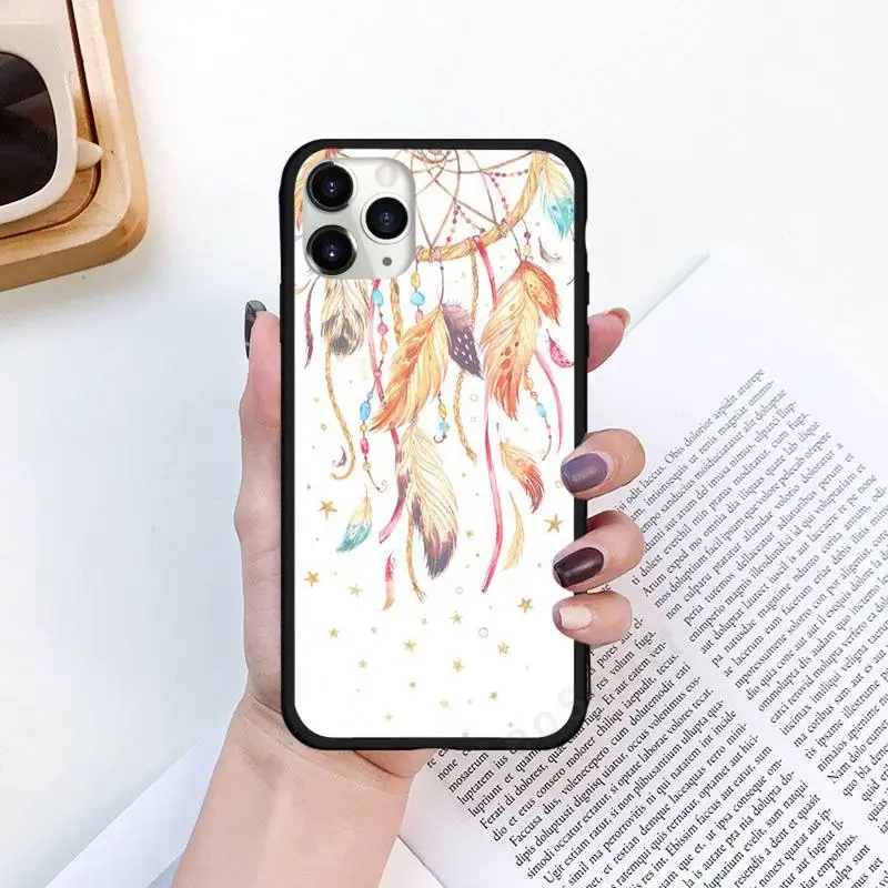

Dream catcher watercolor Phone Case for iPhone 11 12 pro XS MAX 8 7 6 6S Plus X 5S SE 2020 XR Luxury brand shell funda coque