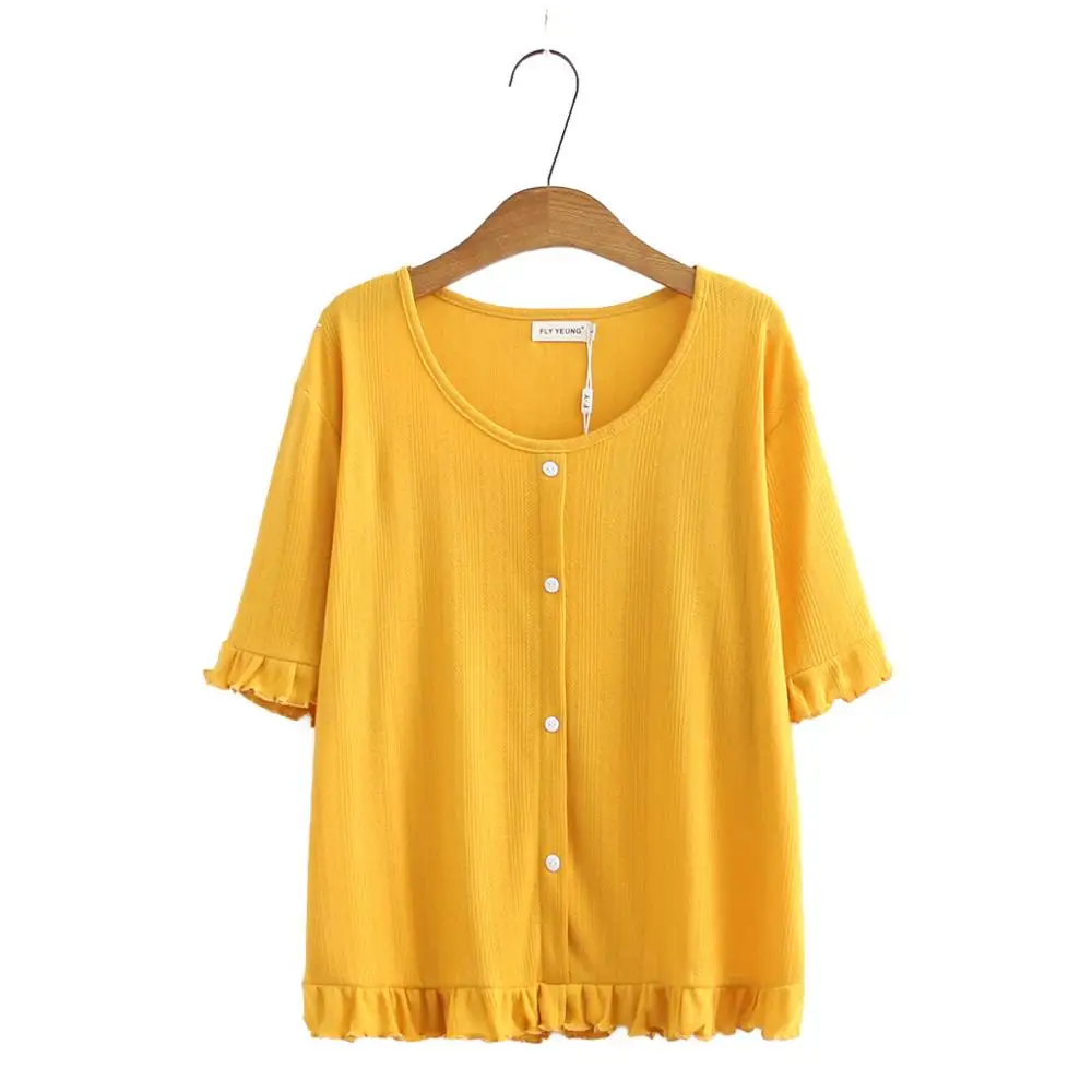

Plus size solid gold O neck knitted women loose tshirts 2021 new summer casual ladies Elasticity t shirts female top white black