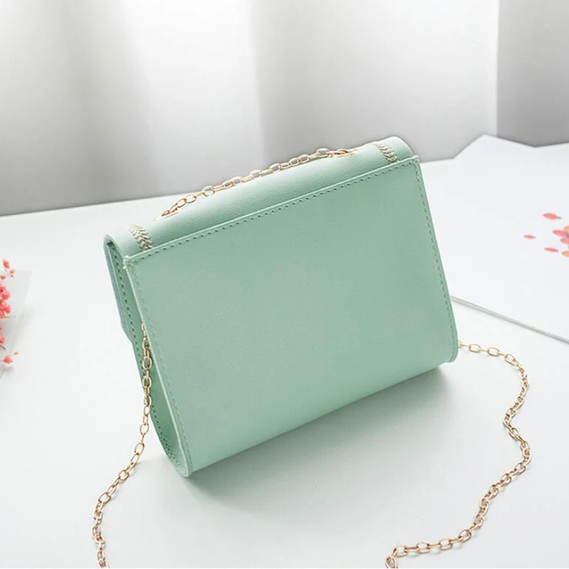 Сумки через плечо из искусственной кожи с цепочками для женщин 2021 маленькая