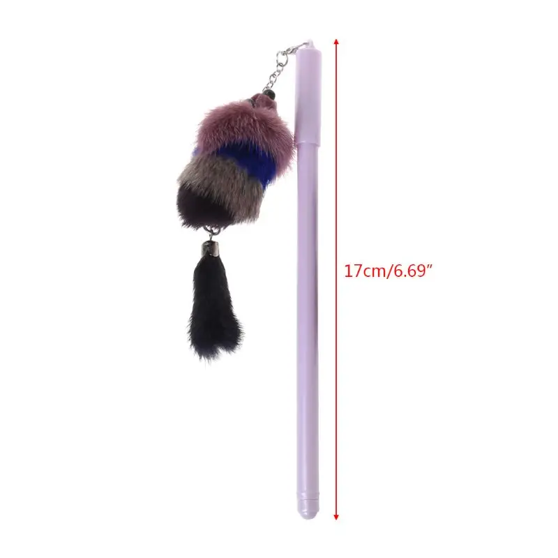3pcs/set Kawaii Cartoon Mouse Plush Pendant Gel Pens Black Ink Signature School Office Stationery Gift | Канцтовары для офиса и