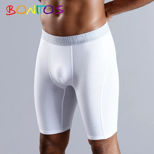 B7 white BONITOS, Длинные боксеры, шорты, трусы, мужское нижнее белье, мужские боксеры, мужское нижнее белье, натуральный хлопок, удобные, мягкие, Топ бренд, высокое качество - Color: B7 white