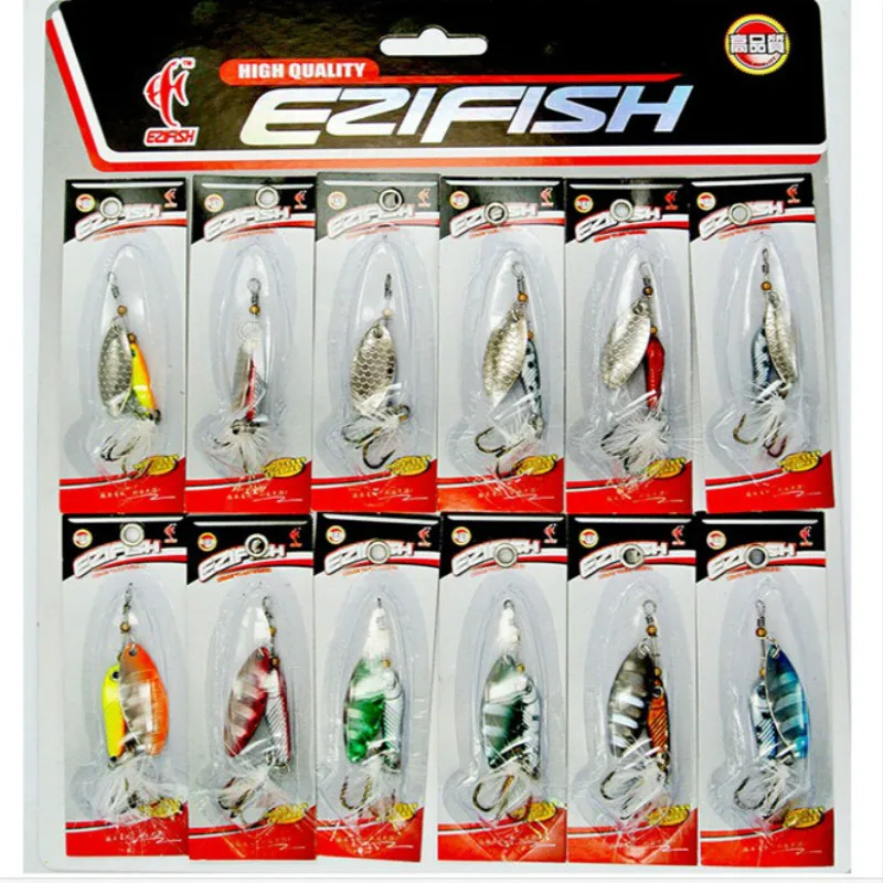 

12 шт. рыболовные приманки комплект смешанные приманки Minnow плоскогубцы сцепление блестки крючки для мягкой приманки комплект в коробке иску...