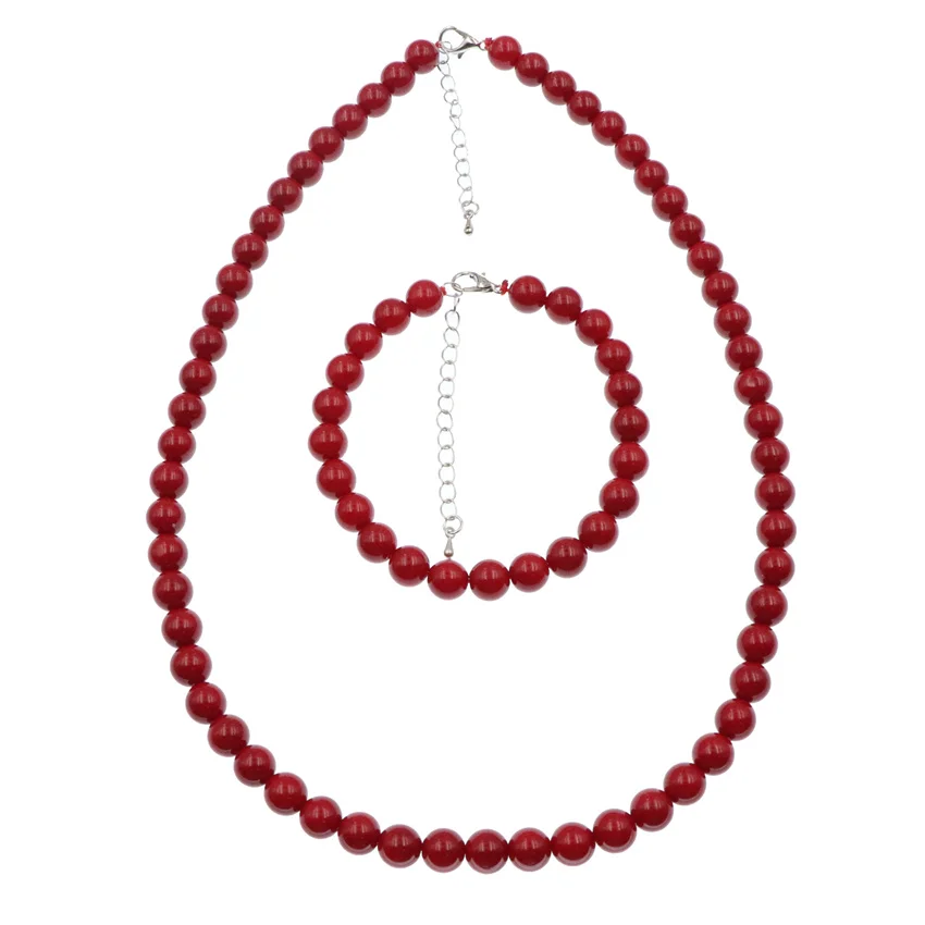 Удивительная цена Мода комплект ювелирных изделий из искусственного коралла