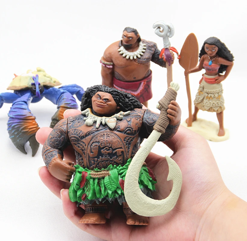 

DISNEY Moana Princess Legend 10Pcs/set Quality Dolls Vaiana Maui Chief Tui Tala Heihei Pua Action Figure Toys for Kids Birthday