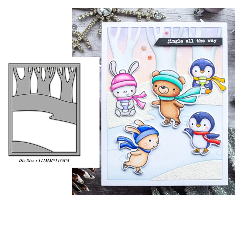 

Winter ski frame Metal Cutting Die Mould Scrapbook Die Embossing DIY Handicraft Paper Card Photo Album 2021 New