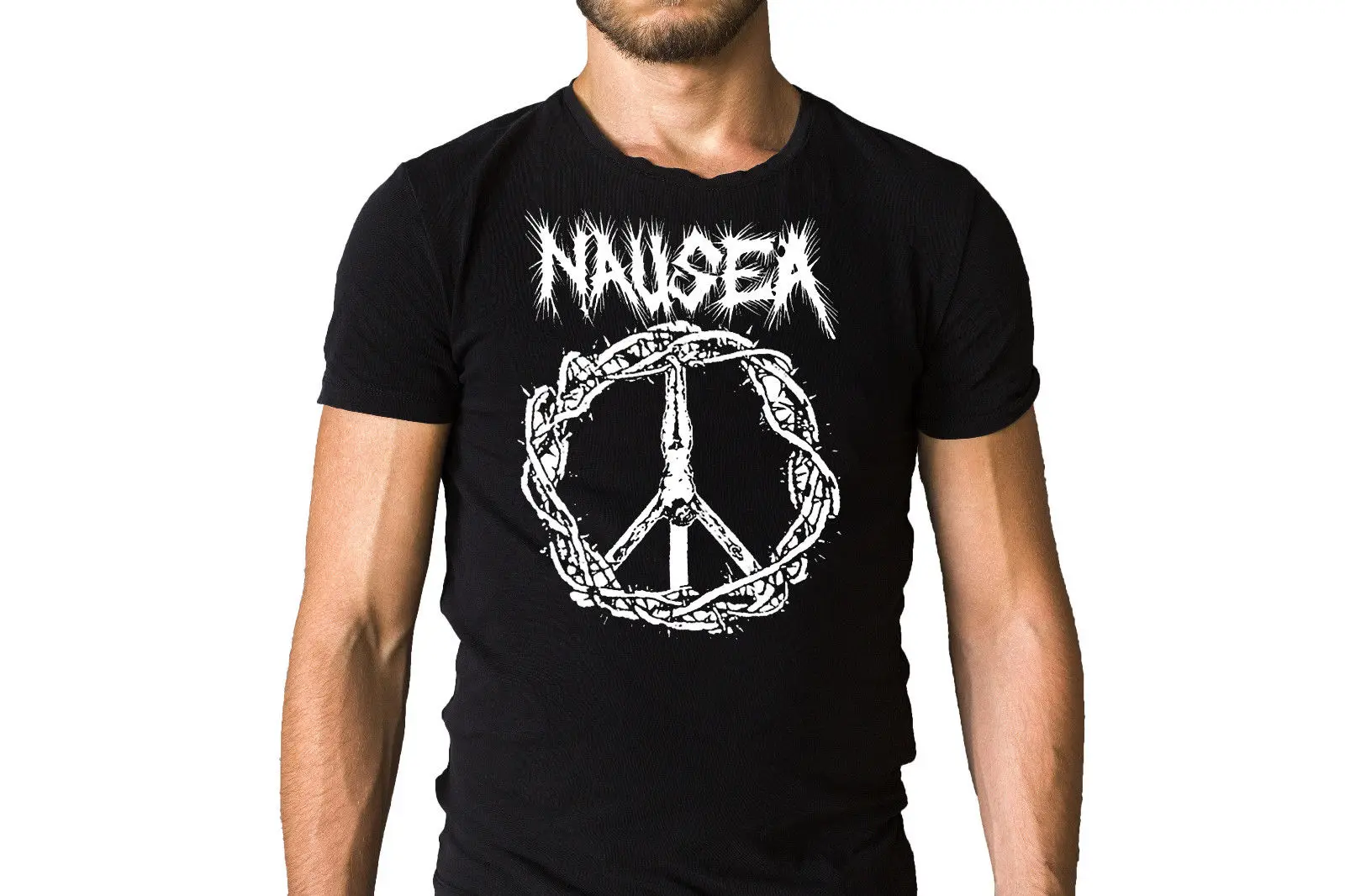 Футболка в стиле панк с надписью noature Nyc Crust и изображением Иисуса логотип крестом
