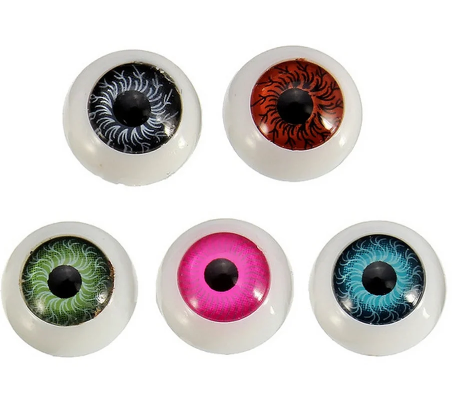 8 шт. поддельные Пластик полукруглые разноцветные плоские с глаз глазного яблока