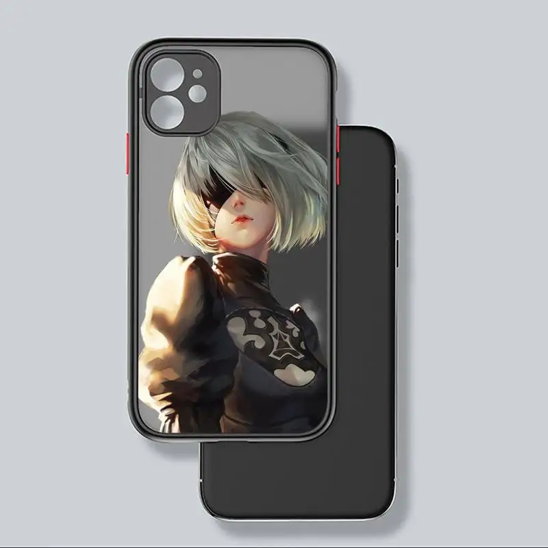 

Anime Nier Automata 2b Phone Case For iphone 12 11 8 7 plus mini x xs xr pro max matte transparent cover